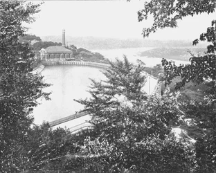 Reservoir, Eden Park, Cincinnati, Ohio, USA, um 1900