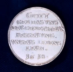 Rückseite einer Medaille zur Erinnerung an den brillanten Kometen von November 1618
