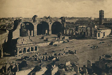 Rom - Römisches Forum - Basilika von Maxentius und Kirche S. Francesca Romana, 1910