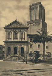 Roma - Via Nazionale. Kirche der hl. Katharina und der Turm der Militie, 1910