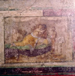 Römisches Wandgemälde, in Rom, 1. Jahrhundert