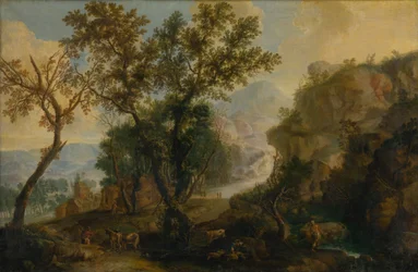 Romantische Landschaft mit Staffage