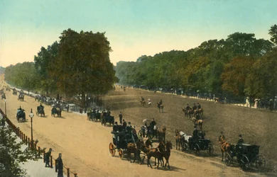 Rotten Row, Hyde Park, London, ca. 1910