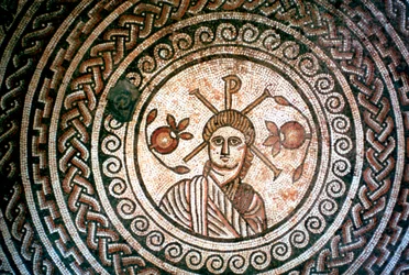 Rundel aus einer römischen Villa, St. Mary, Dorset, 4. Jahrhundert n. Chr.