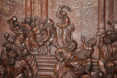 Königliche Basilika von San Francisco el Grande. Jesus vertreibt die Händler aus dem Tempel, Madrid, Spanien