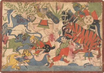 Königliche Jagd, Folio aus einem Mahabharata, 1800-1850