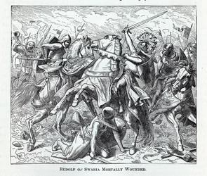 Rudolf von Schwaben tödlich verwundet, 1882