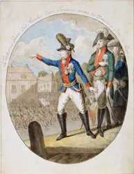 Russischer Feldmarschall Alexander Suworow inspiziert Truppen, ca. 1794
