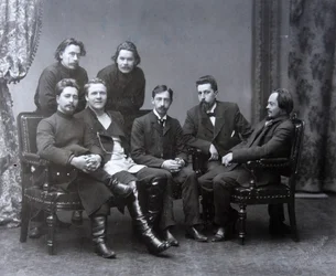 Der russische Autor Maxim Gorki in der Sreda-Mittwochs-Literaturgruppe, 1902