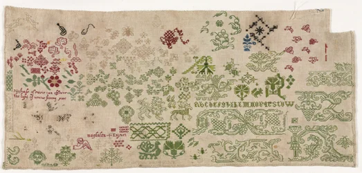 Stickmustertuch, 1600 - 1630