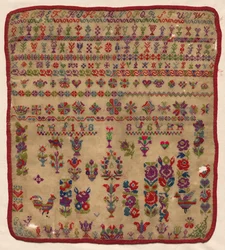Stickmustertuch, 1886