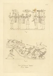 Sächsische und normannische Militärkleidung aus dem Teppich von Bayeux