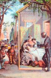 Szene aus Harriet Beecher Stowes Onkel Toms Hütte, ca. 1870