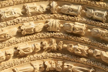 Skulpturen. Stephansdom, Bourges, Frankreich