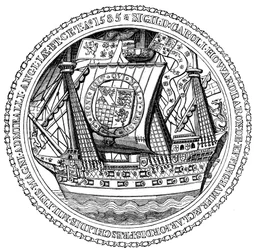 Siegel und Autogramm des Lord High Admiral, Charles, Lord Howard of Nottingham, 1585