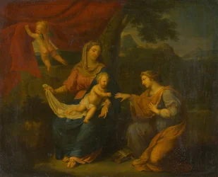 Sitzende Madonna mit St. Katharina