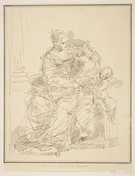 Sitzende Frau mit einem Putto, 1775