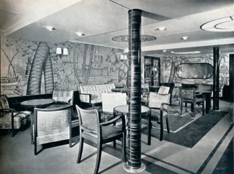 Raucherraum der zweiten Klasse an Bord der Victoria, 1931