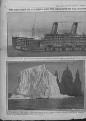 Schnittdiagramm der Titanic und Eisberg, 20. April 1912