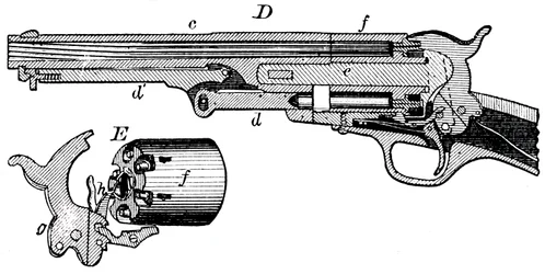 Schnittansicht des Colt-Revolvers