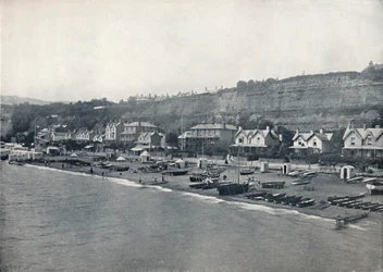 Shanklin - Blick auf den Strand und die Höhen, 1895