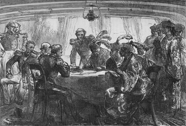 Unterzeichnung des Vertrags von Nanking, um 1880
