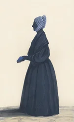 Silhouette von Mrs. Amory, Schwester von Catherine Robinson, ca. 1835-40
