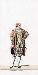 Sir Henry Guildford, Kostümentwurf für Shakespeares Stück, Heinrich VIII., 19. Jahrhundert