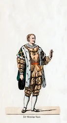 Sir Nicholas Vaux, Kostümentwurf für Shakespeares Stück, Heinrich VIII., 19. Jahrhundert