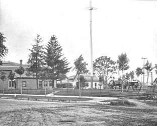 Ort des alten Fort Wayne, Indiana, USA, um 1900
