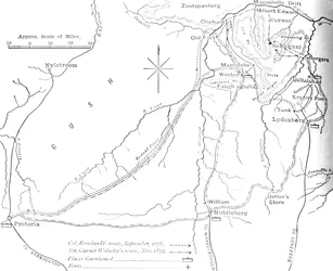 Skizzenkarte von Sekukunis Land, um 1880