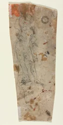 Skizze einer gepanzerten männlichen Figur, 1600er