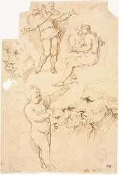 Skizzen von Köpfen und Figuren, 1600er Jahre