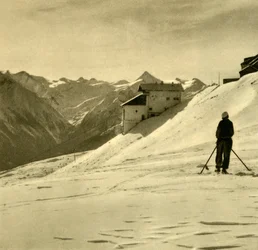 Skifahren auf der Schmittenhöhe, Österreich, ca. 1935