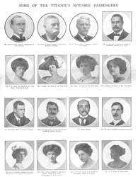 Einige der bemerkenswerten Passagiere der Titanic, 20. April 1912