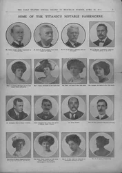 Einige der bemerkenswerten Passagiere der Titanic, 20. April 1912