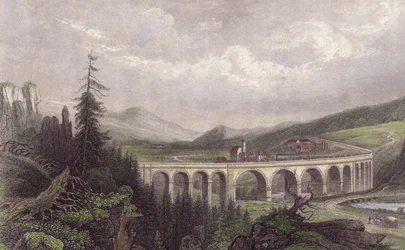 Südbahn. Viadukt Payerbach, Semmering
