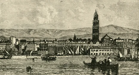 Spalatro, vom Hafen aus, 1890