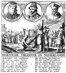 Spanische Hinrichtung von Hugenotten, um 1565