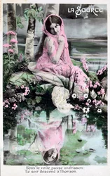 Frühling, französische Vintage-Postkarte, ca. 1900