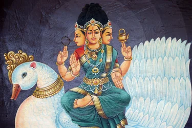 Sri Mariamman Hindu-Tempel. Hindu-Gottheit. Sri Bramhi. Singapur