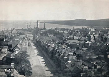 St. Andrews - Blick auf die Stadt vom Turm der College-Kirche, 1895