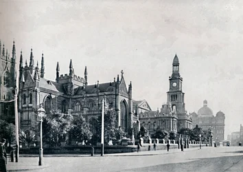 St. Andrews Kathedrale, Sydney Rathaus und Markthallen, ca. 1900