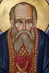 St. Nikolaus Fresko in der orthodoxen Kirche von Pedoulas, Zypern, 20150510, Pedoulas, Zypern