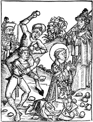 Heiliger Stephanus, erster christlicher Märtyrer, um 36, 1493