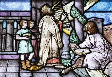 Buntglas: David und Saul, Budapest, Ungarn