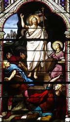 Buntglas: die Auferstehung Christi, Levallois-Perret, Frankreich