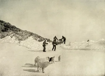Start der Westpartei von Cape Royds, ca. 1908, 1909