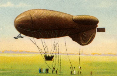 Stromlinienförmiger Sperrballon mit Korb, 1918, 1932