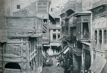 Straße in Lahore, der Hauptstadt des Punjab, ca. 1942
